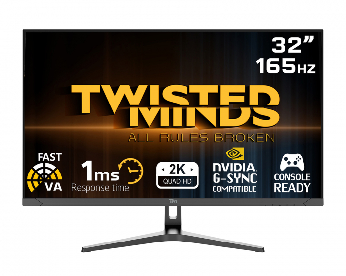 Twisted Minds 32” QHD, 165Hz, VA, 1ms, HDMI 2.1, HDR Pelimonitori