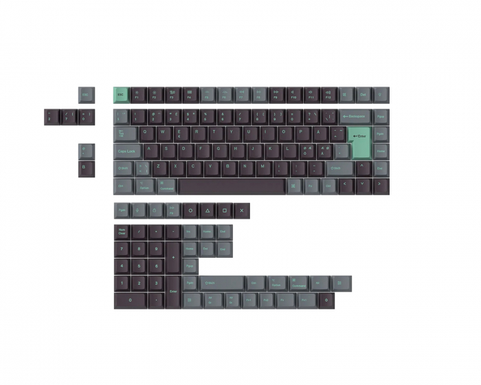 Keychron PBT Keycap set ISO Nordic - Hacker Mint