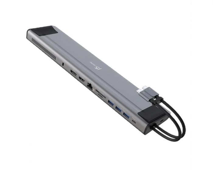 j5create Dual-Monitor USB-C Telakointiasema M.2 nvme with 9 portilla - Harmaa