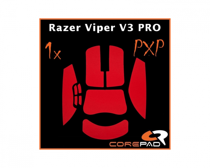 Corepad PXP Grips Razer Viper V3 Pro - Punainen