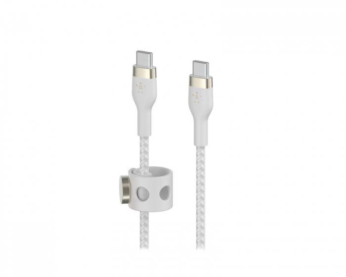 Belkin PRO Flex USB-C to USB-C Kaapeli - 2m - Valkoinen