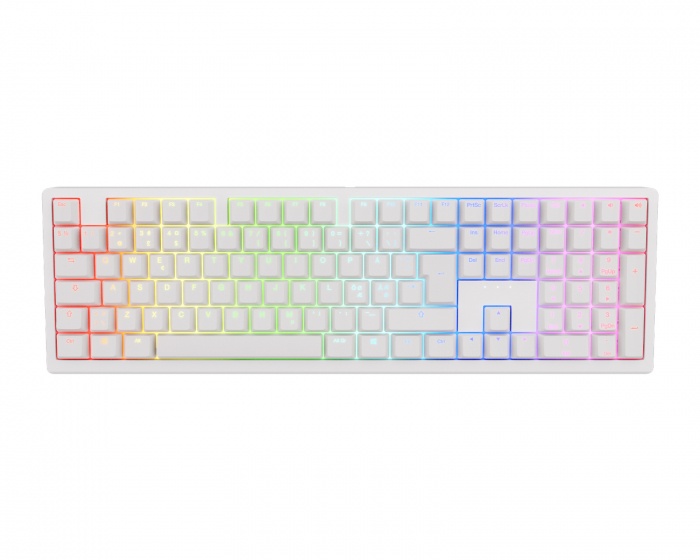 Ducky Zero 6108 Langaton RGB-näppäimistö - Valkoinen [Cherry MX2A Speed Silver]