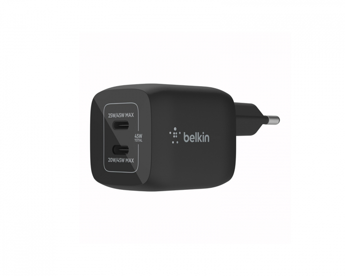 Belkin Boost Charge 45W USB-C Seinälaturi - 2-port - Musta