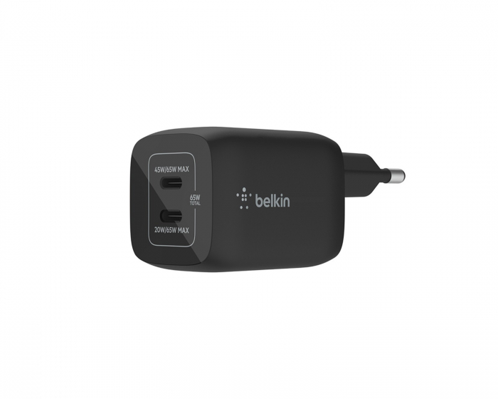 Belkin Boost Charge 65W USB-C Seinälaturi - 2-port - Musta