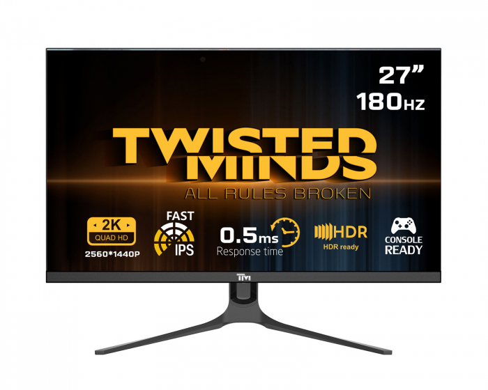 Twisted Minds Blaze Series 27” QHD, 180Hz, Fast IPS, 0.5ms, HDR400 Pelimonitori