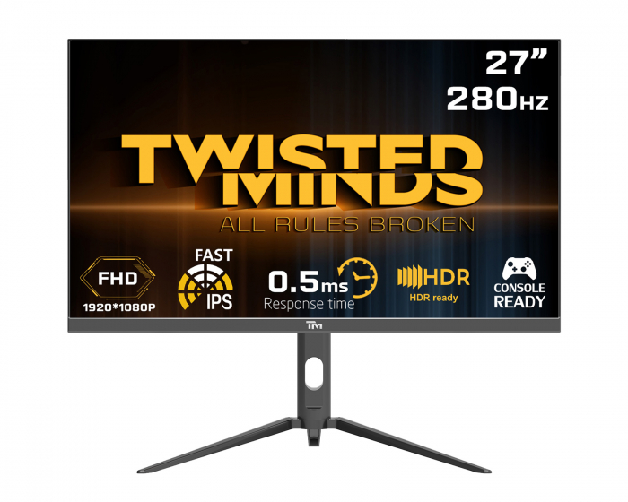 Twisted Minds Supreme Series 27” FHD, 280Hz, Fast IPS, 0.5ms, HDR400 Pelimonitori