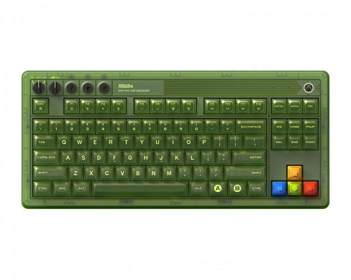 8Bitdo Retro 87 Mechanical Keyboard - Langaton Näppäimistö ANSI - Xbox Edition