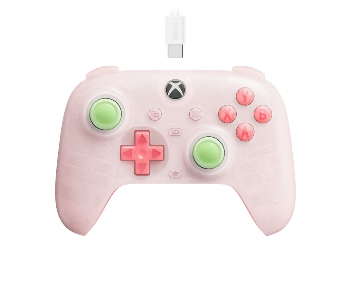 8Bitdo Ultimate Mini Wired Controller Xbox - Clear Pink Peliohjain