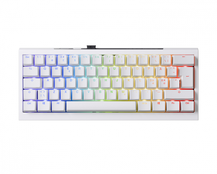 Ducky One X Mini 60% Langaton Pelinäppäimistö - Valkoinen