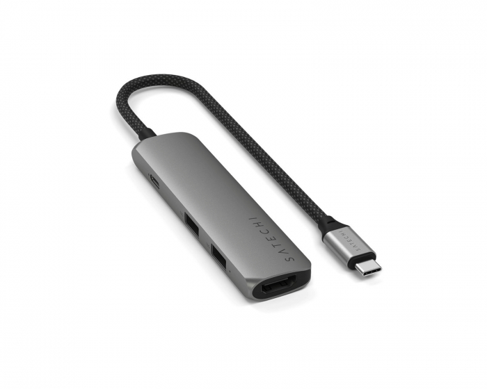 Satechi 6-in-1 USB-C Slim Multiport Adapter 4K HDMI - Avaruusharmaa