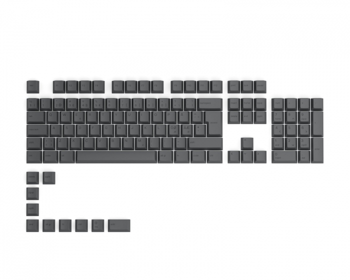 Glorious GPBT Keycaps ISO - 115 PBT Nordic-Layout - Black Ash (DEMO)